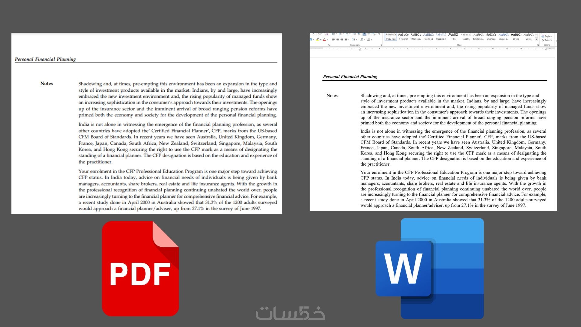 استخراج النصوص من PDF والصور وتحويلها إلى مستندات Word - خمسات