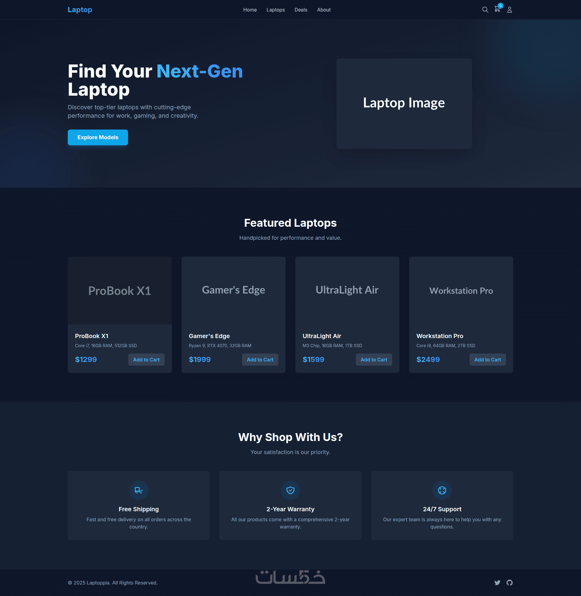 واجهة مستخدم Front-End باستخدام HTML, CSS - خمسات