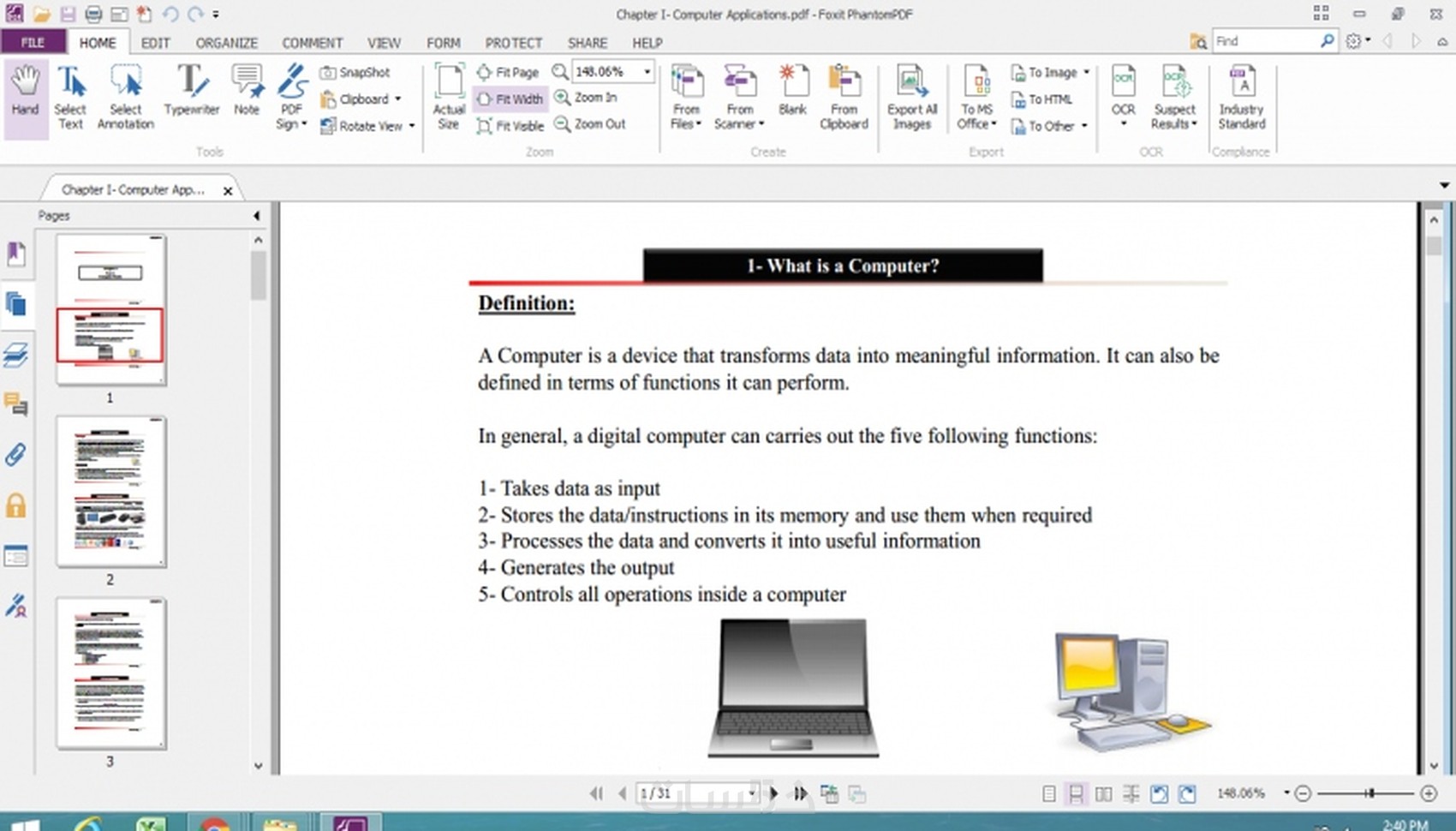 كورس شامل ملخص حول COMPUTER BASIC,WORD, EXCEL - خمسات