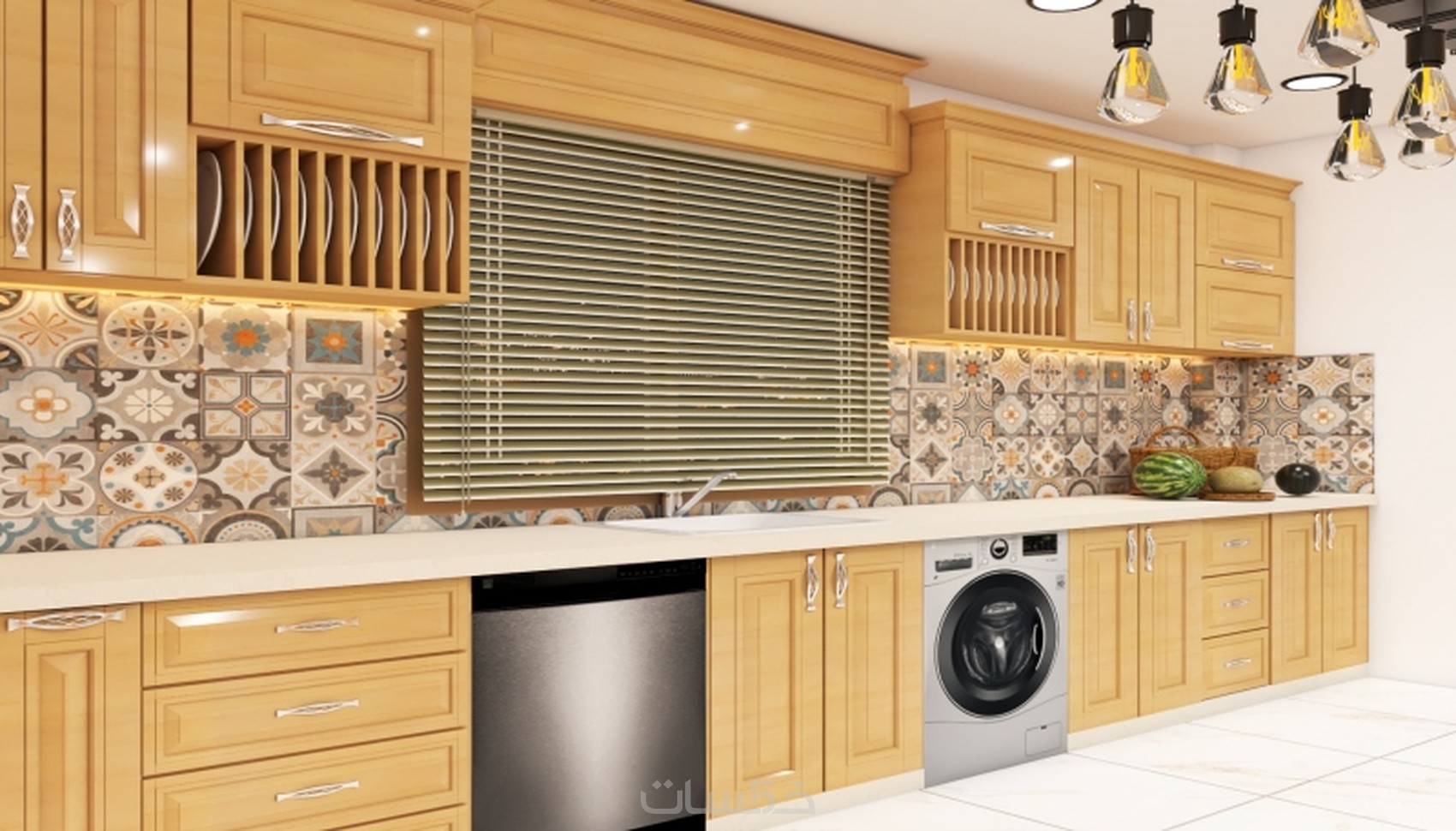 تصميم مطبخ حديث ومميز بواقعية عالية جدا خمسات