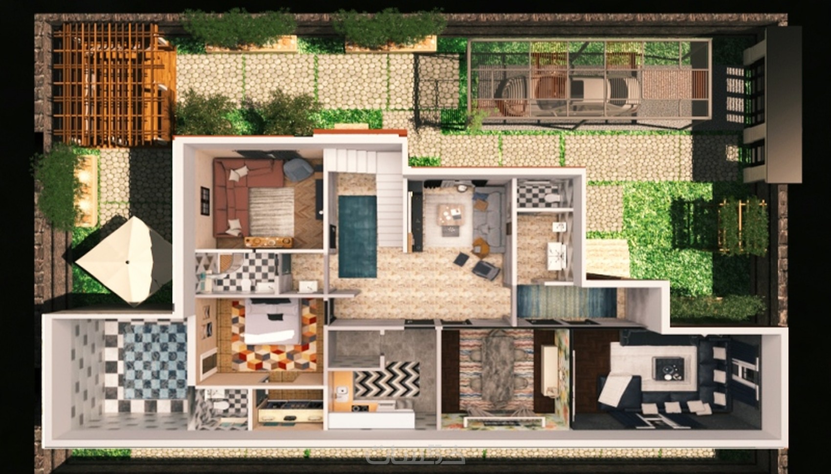 تصميم مخططات معمارية داخلية و خارجية مقابل 5 دولار لكل 2 م2 خمسات