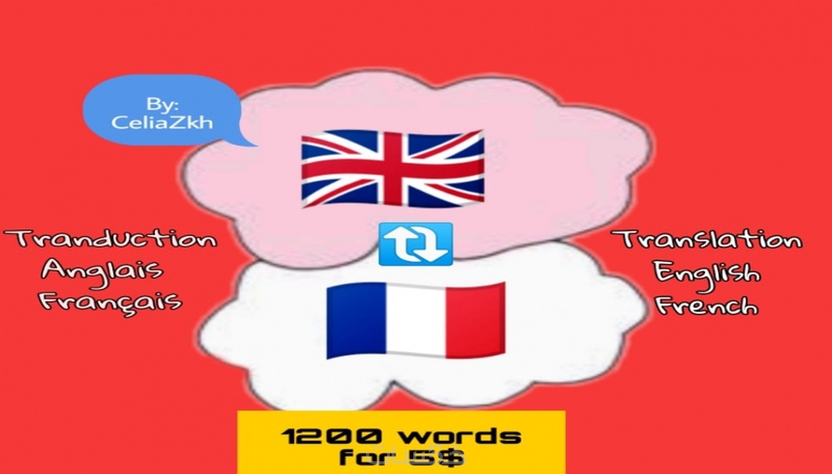 ترجمة 1200 كلمة فرنسي إنجليزي أو إنجليزي فرنسي - خمسات