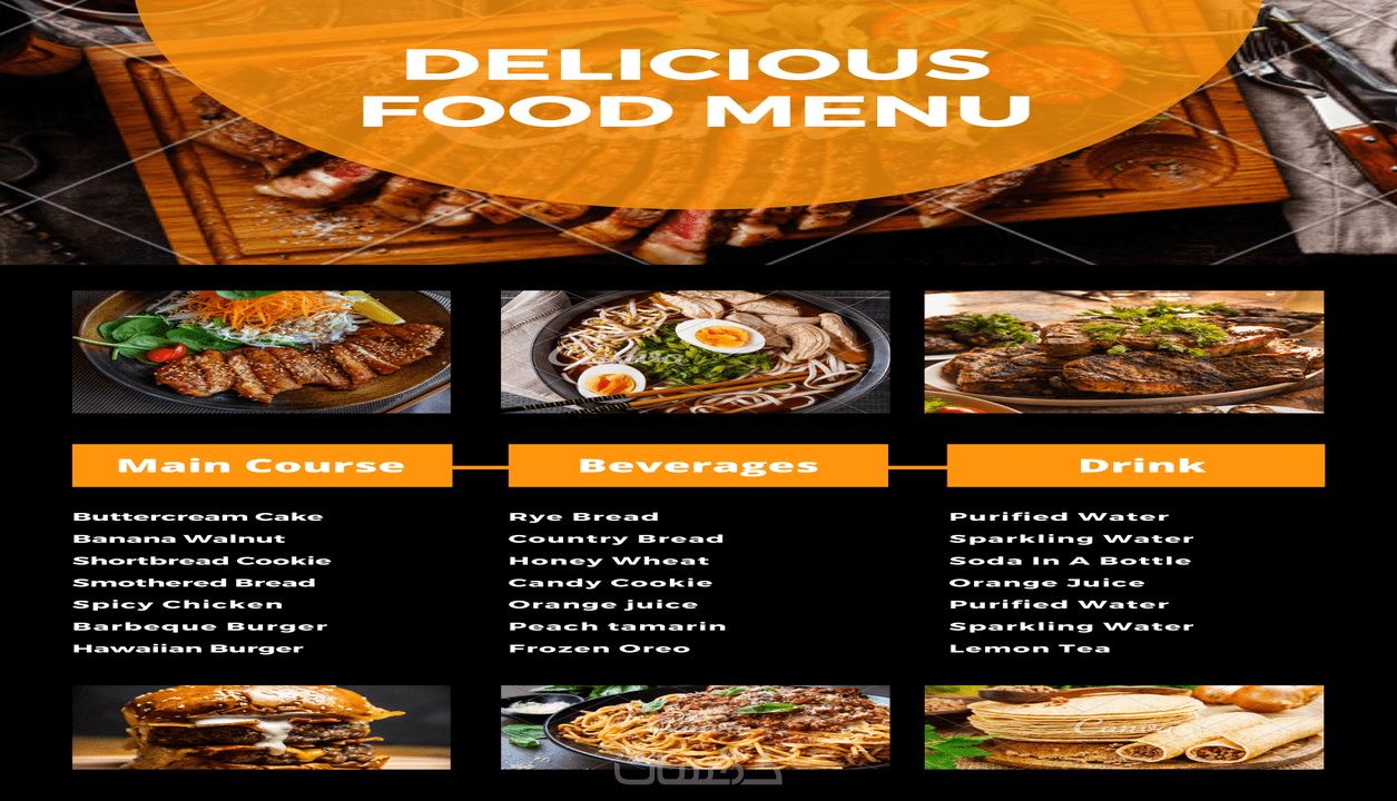نقدم لكم خدمة تصميم مختلف انواع قوائم الطعام menu باحترافي خمسات