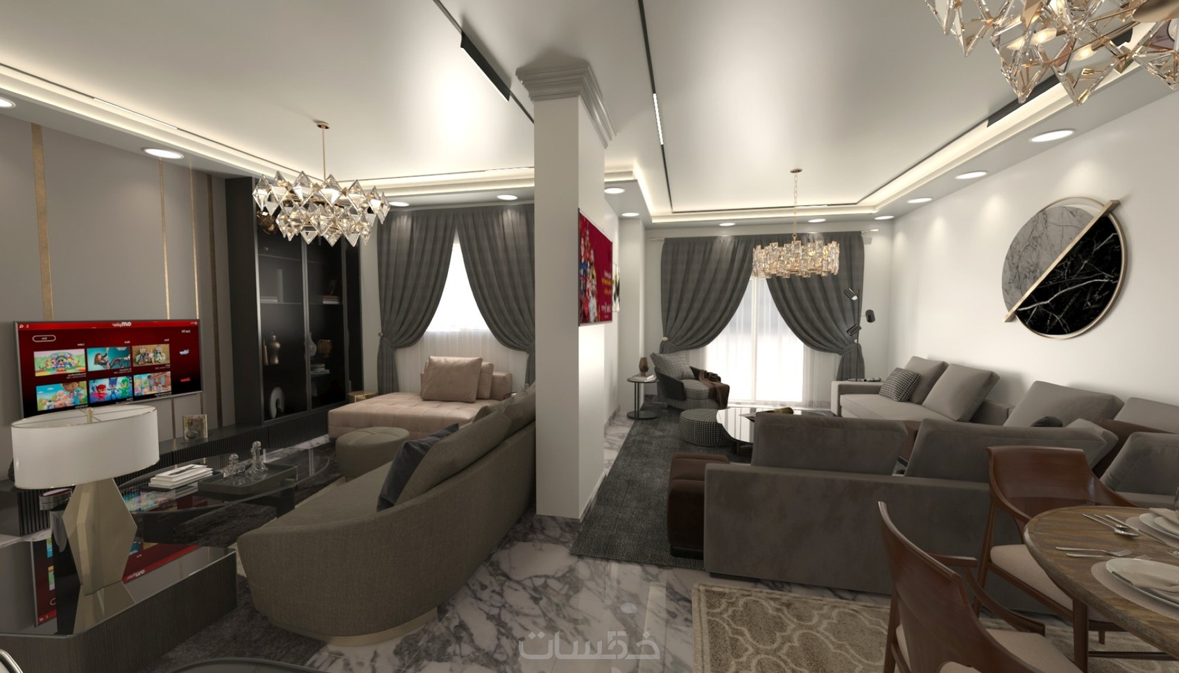 تصميم interior design and exterior design 3Dmax - خمسات