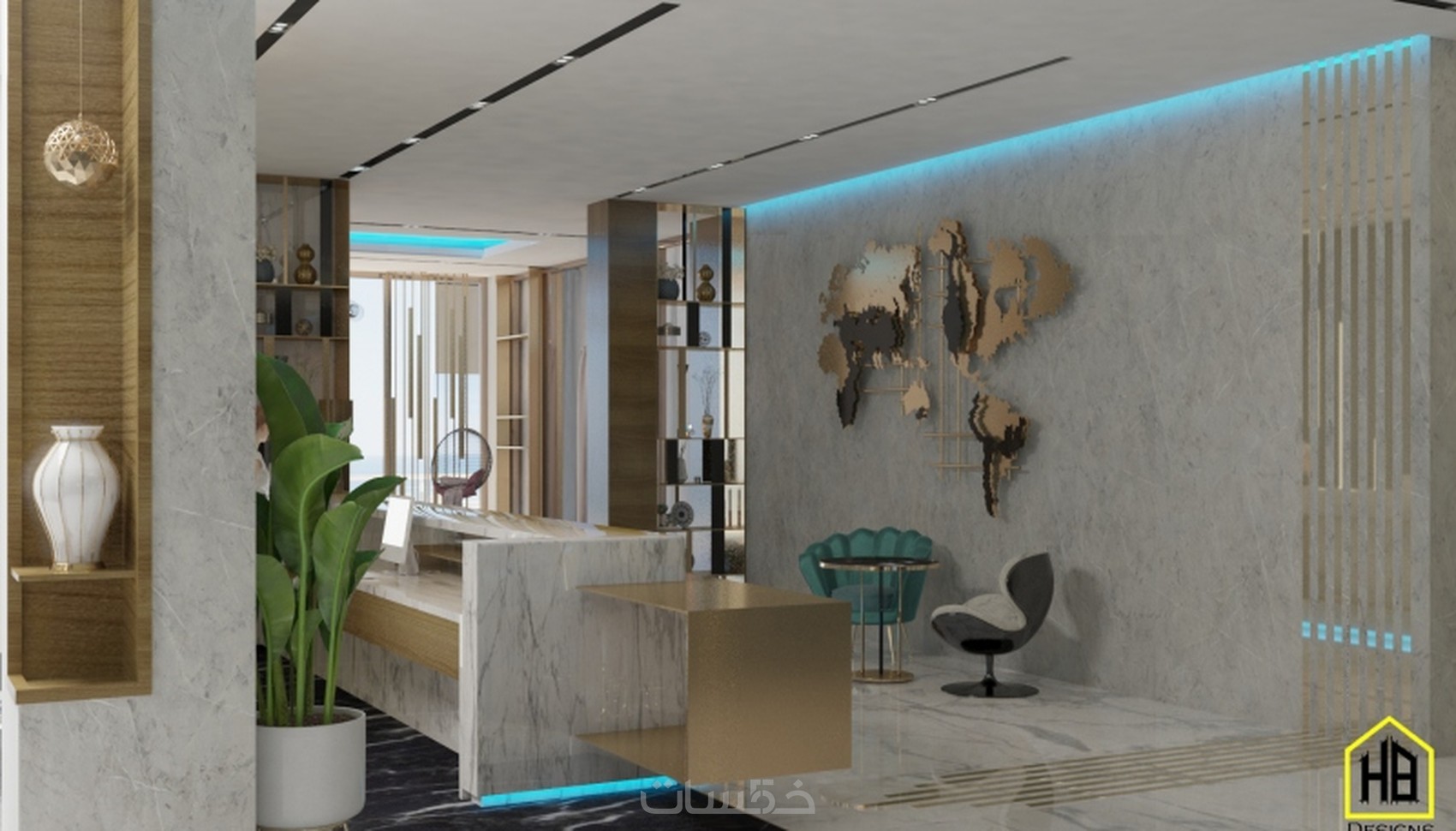 التصميم الداخلي و الخارجي للمشاريع المعمارية 3d خمسات