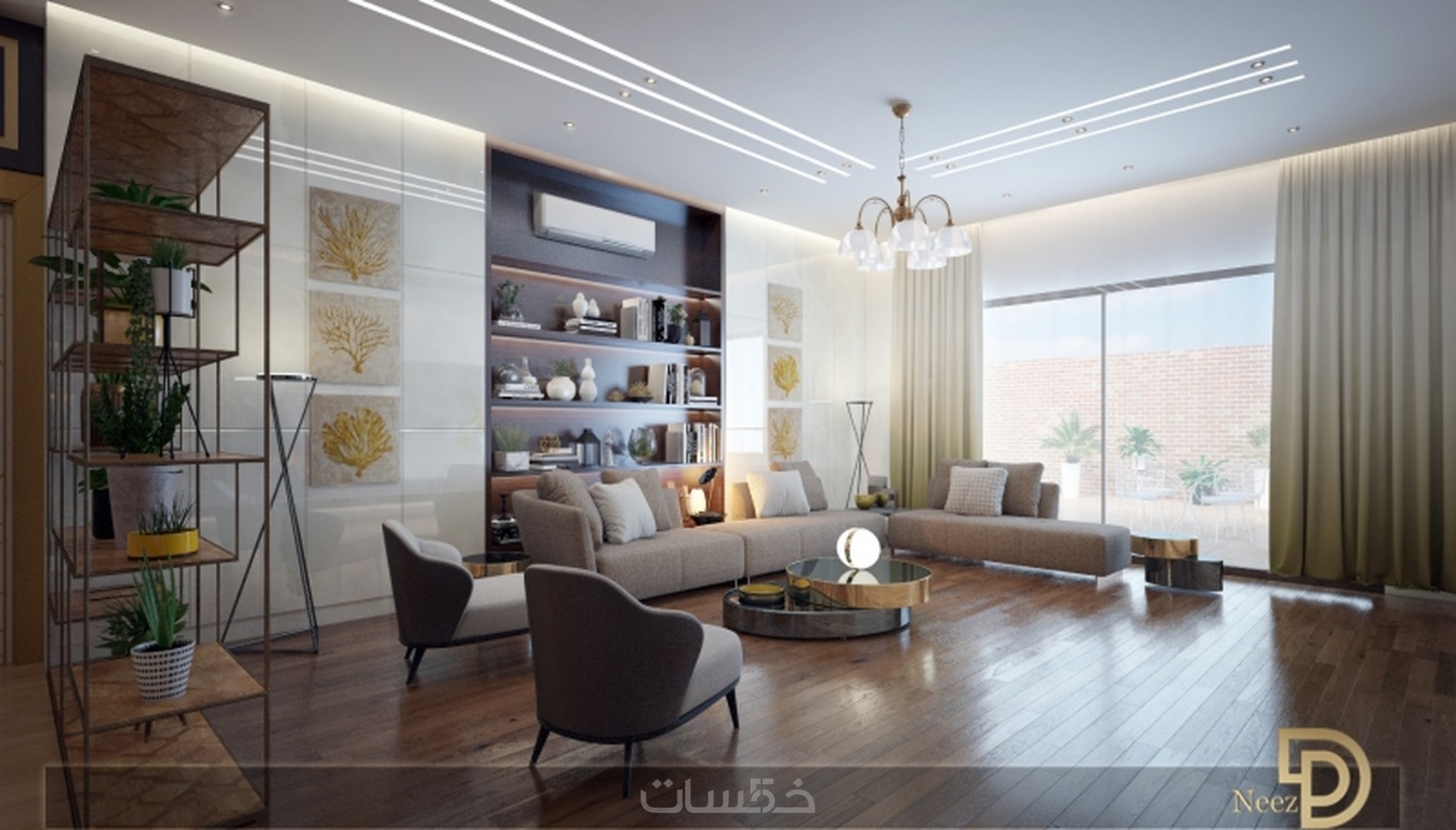 تصميم ديكور داخلي ل 2 متر مربع مع مخططات تنفيذية خمسات