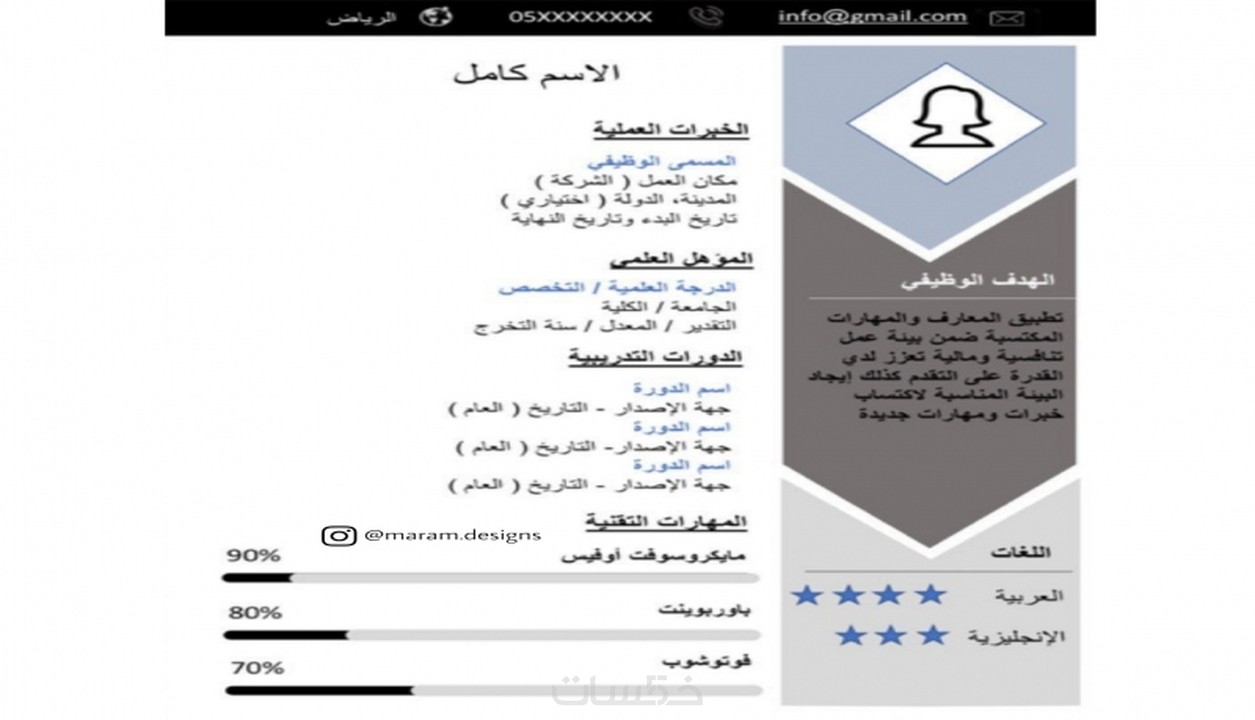 تصميم Cv انفوجرافيك بشكل احترافي خمسات