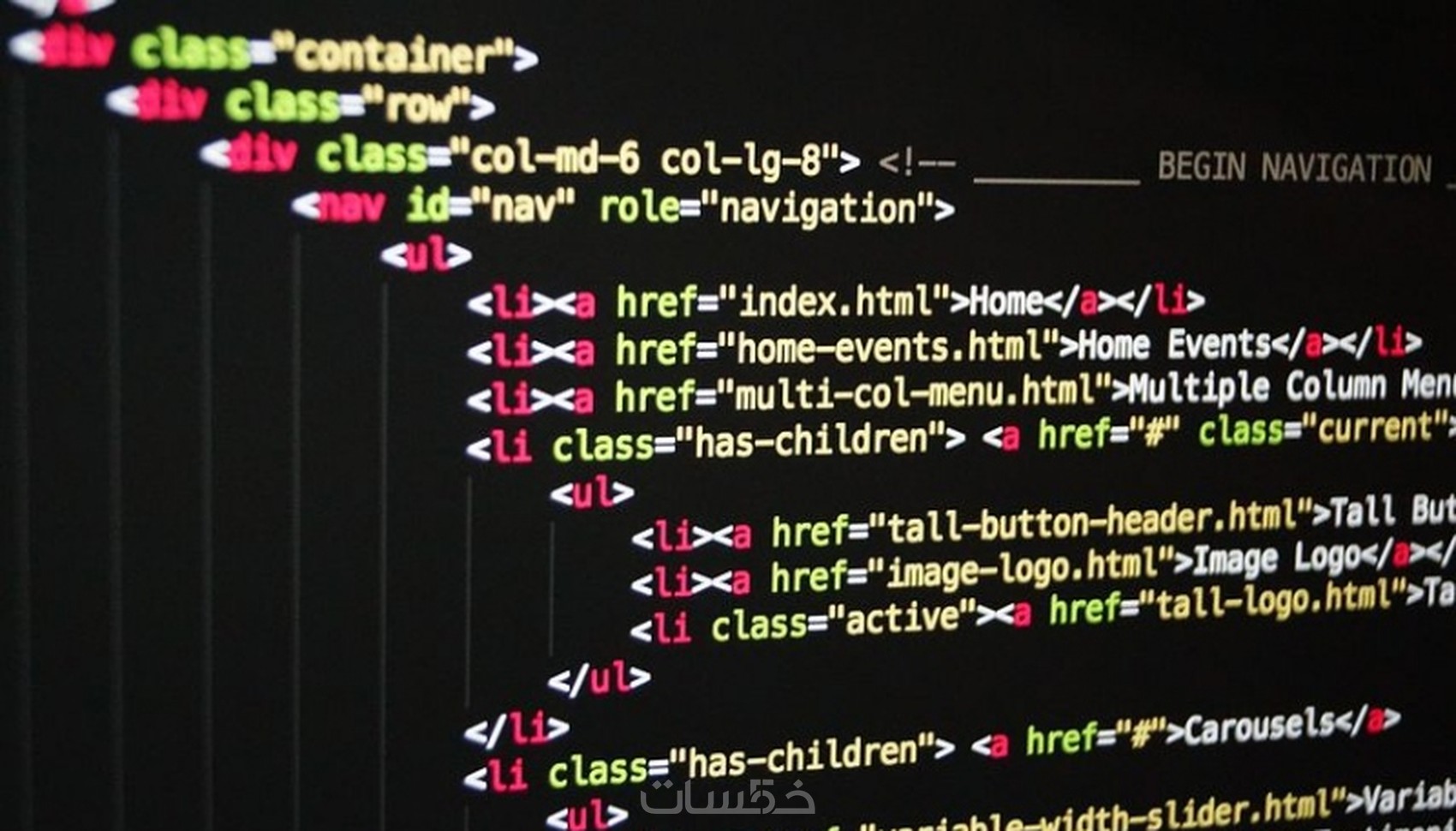 أنشاء مواقع احترافيه بصورة متكاملة html and css - خمسات