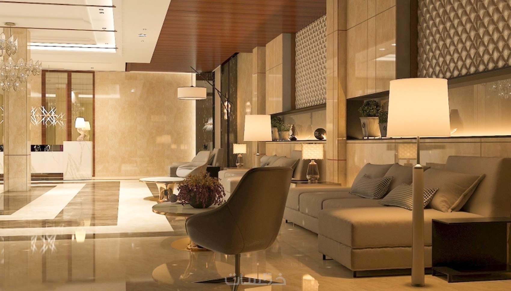 تصميم ديكورات داخلية بواسطة برنامج 3D MAx خمسات