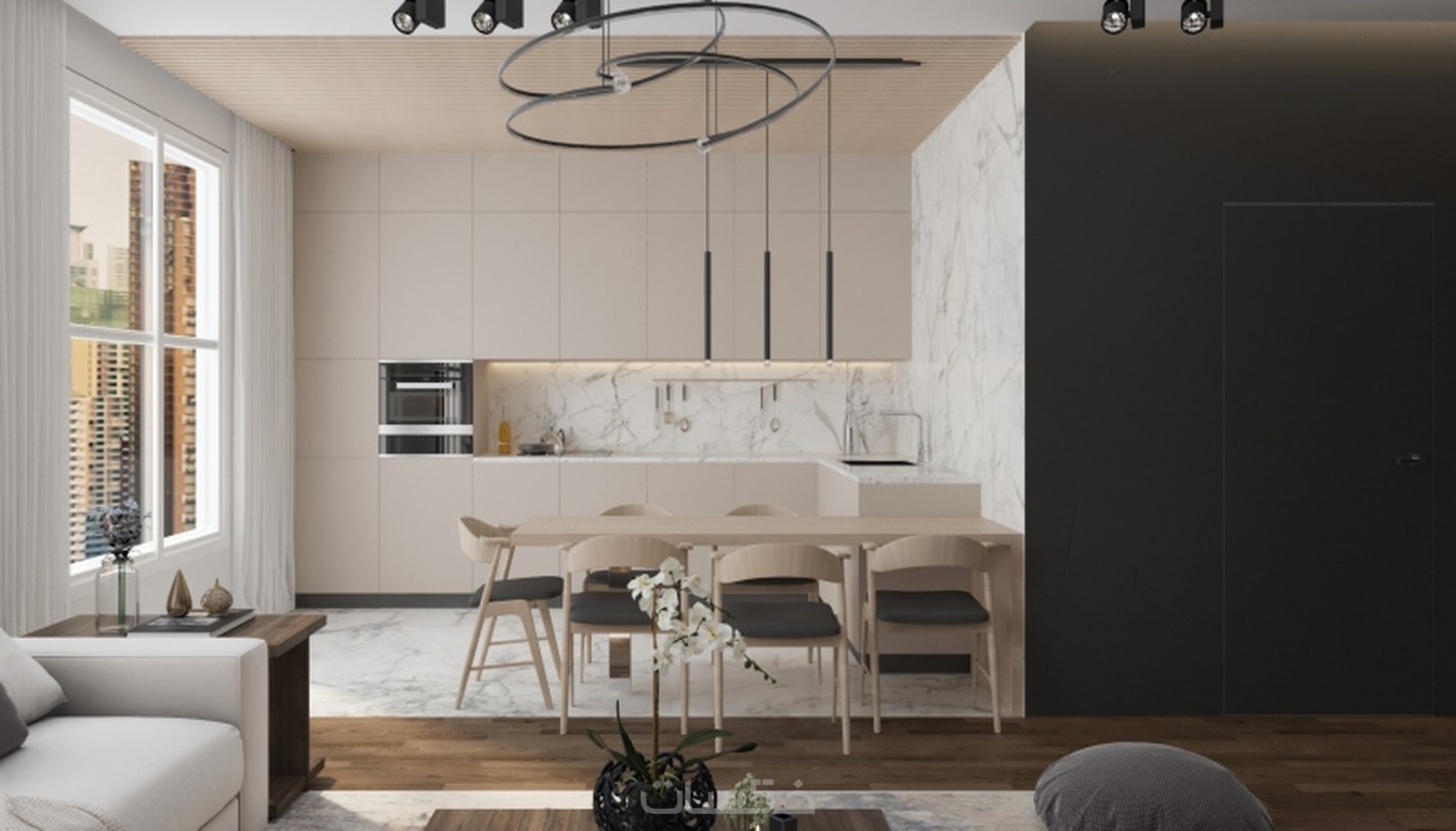 تصميم ديكورات داخلية بواسطة برنامج 3D MAx خمسات