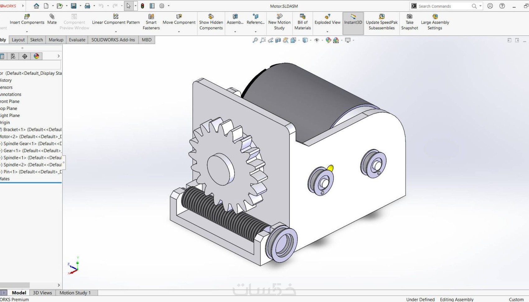 عمل تصميم ثلاثي الأبعاد باستخدام Solidworks خمسات