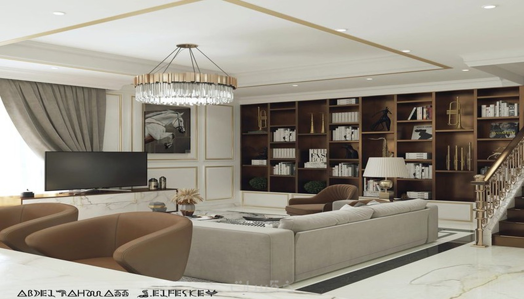 تصميم ديكورات فاخرة ثلاثية الأبعاد كل ٣م ب 5 خمسات