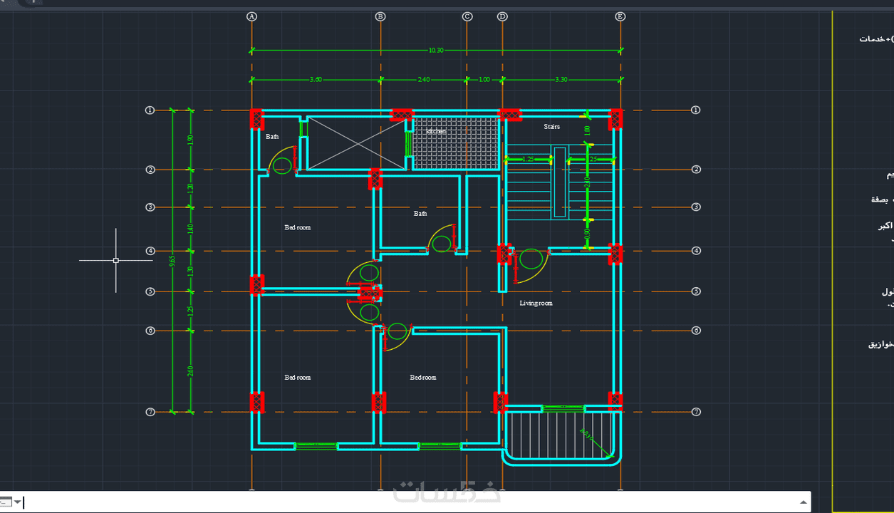 رسم اللوحات الهندسية بستخدام AUTOCAD خمسات