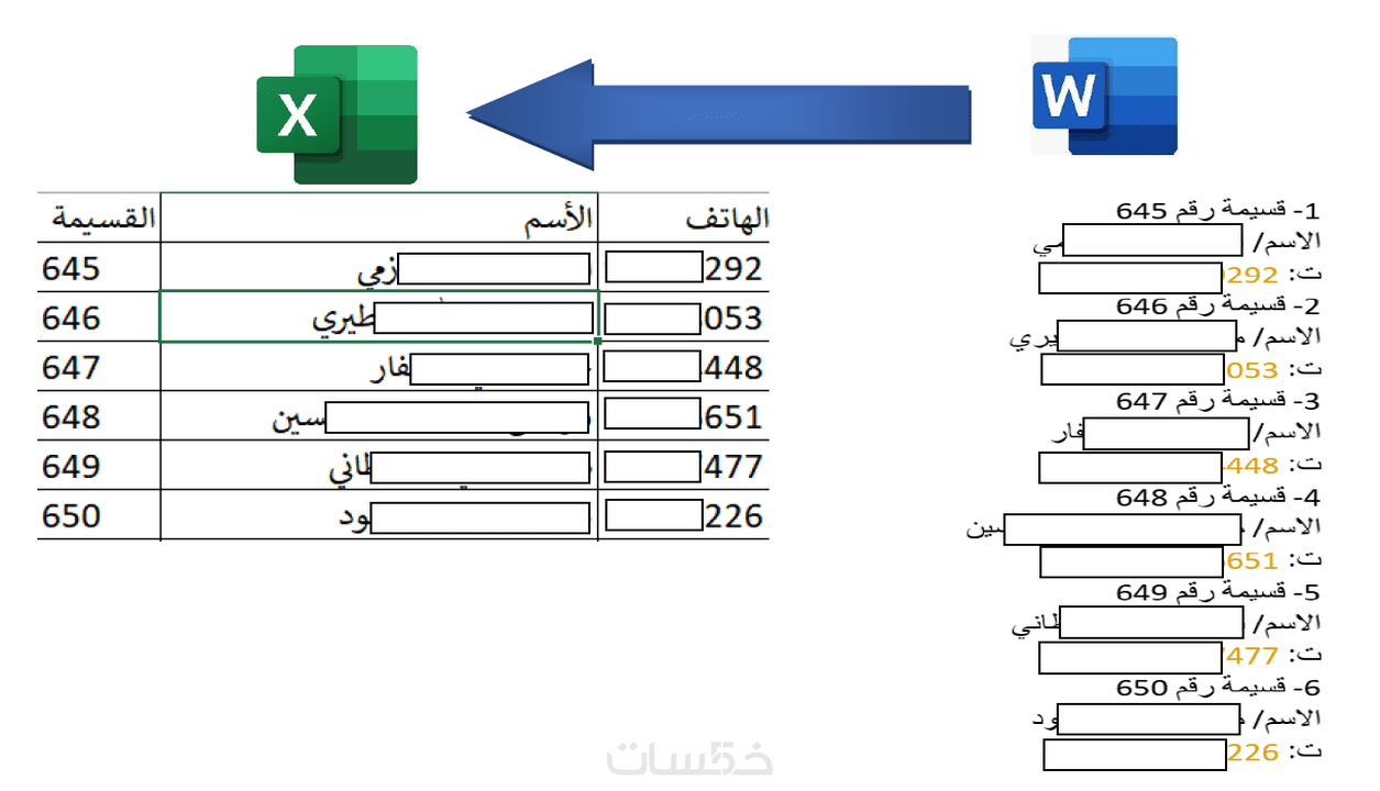 تحويل ملفات الورد الى اكسل - خمسات