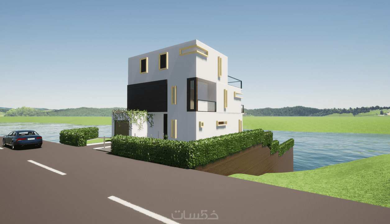 عمل تصميم خارجي و داخلي للمشاريع المعمارية 5 لكل 5 متر خمسات