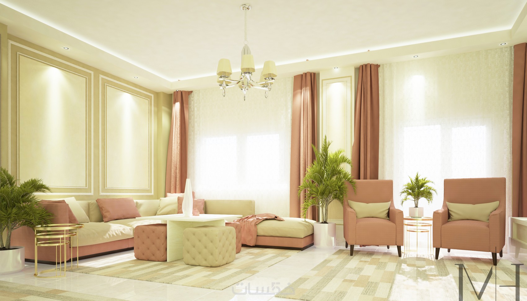 تصميم داخلي وديكور شقق و فلل وعقارات خمسات