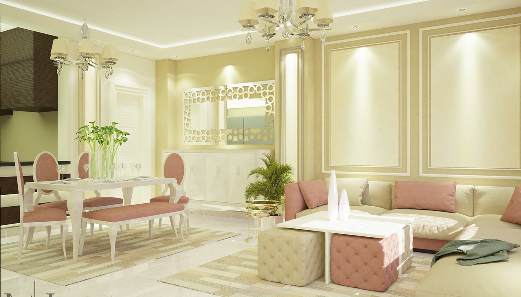 تصميم داخلي وديكور شقق و فلل وعقارات خمسات