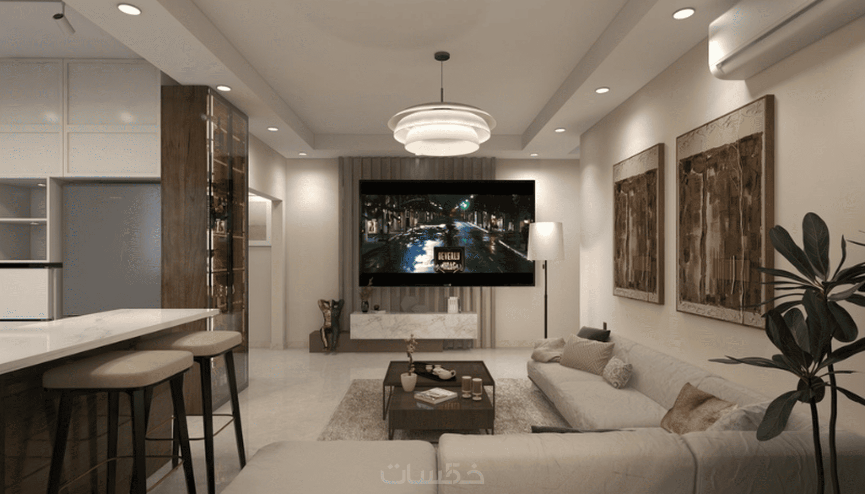 تصميم ديكور داخلي 3D باستخدام 3Dmax - خمسات