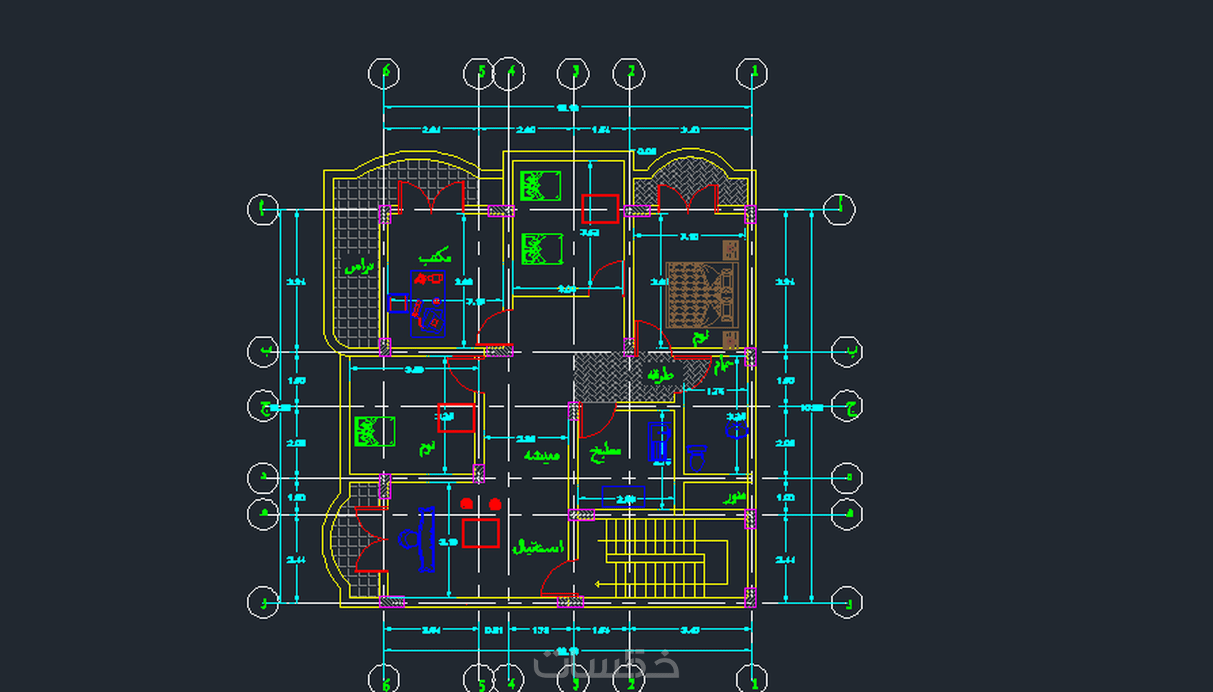 رسم واعداد المخططات الهندسيه بالكاد Auto Cad خمسات