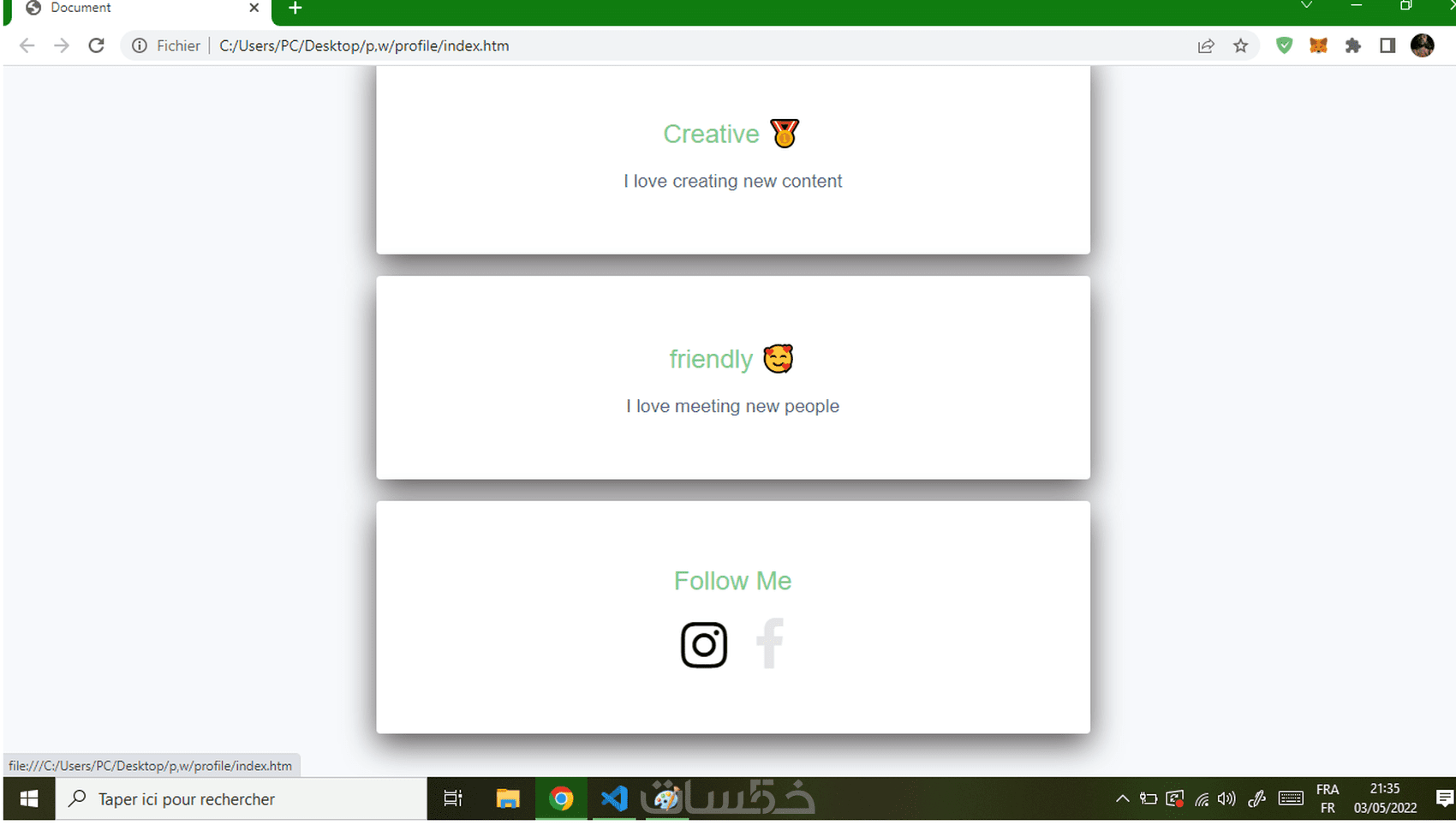 تصميم موقع بأستخدام HTML , CSS3 - خمسات