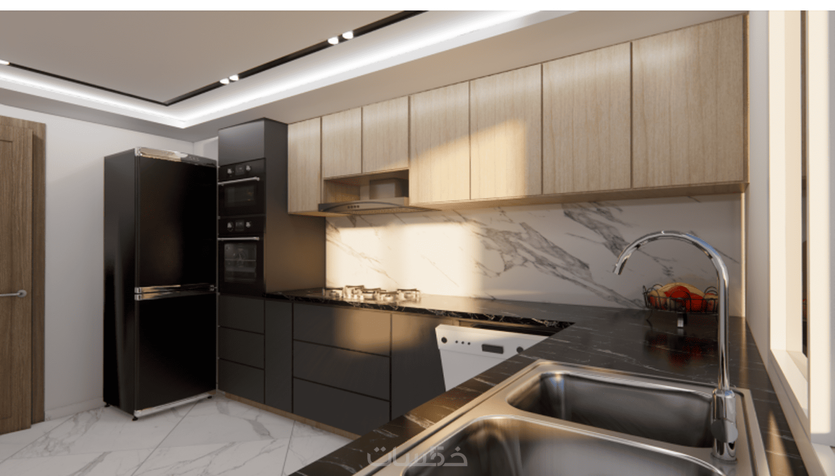 تصميم المطابخ بطريقة عصرية راقية 3d Kitchen Design - خمسات