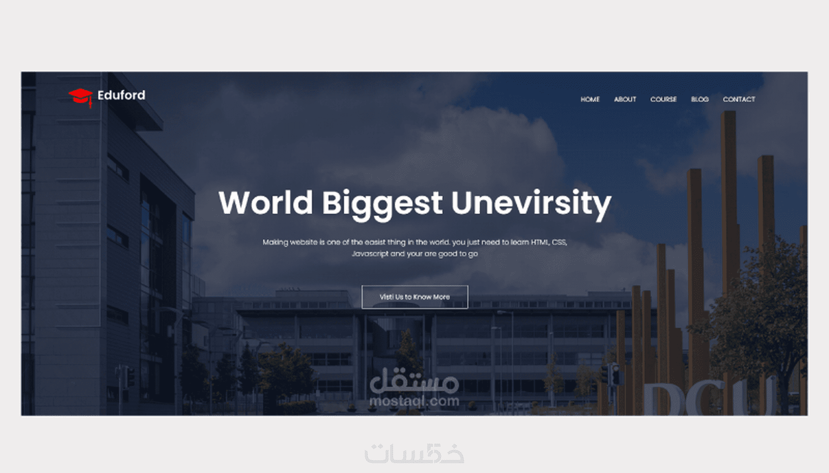 تصميم موقع الكتروني باستخدام Html CSS JS - خمسات