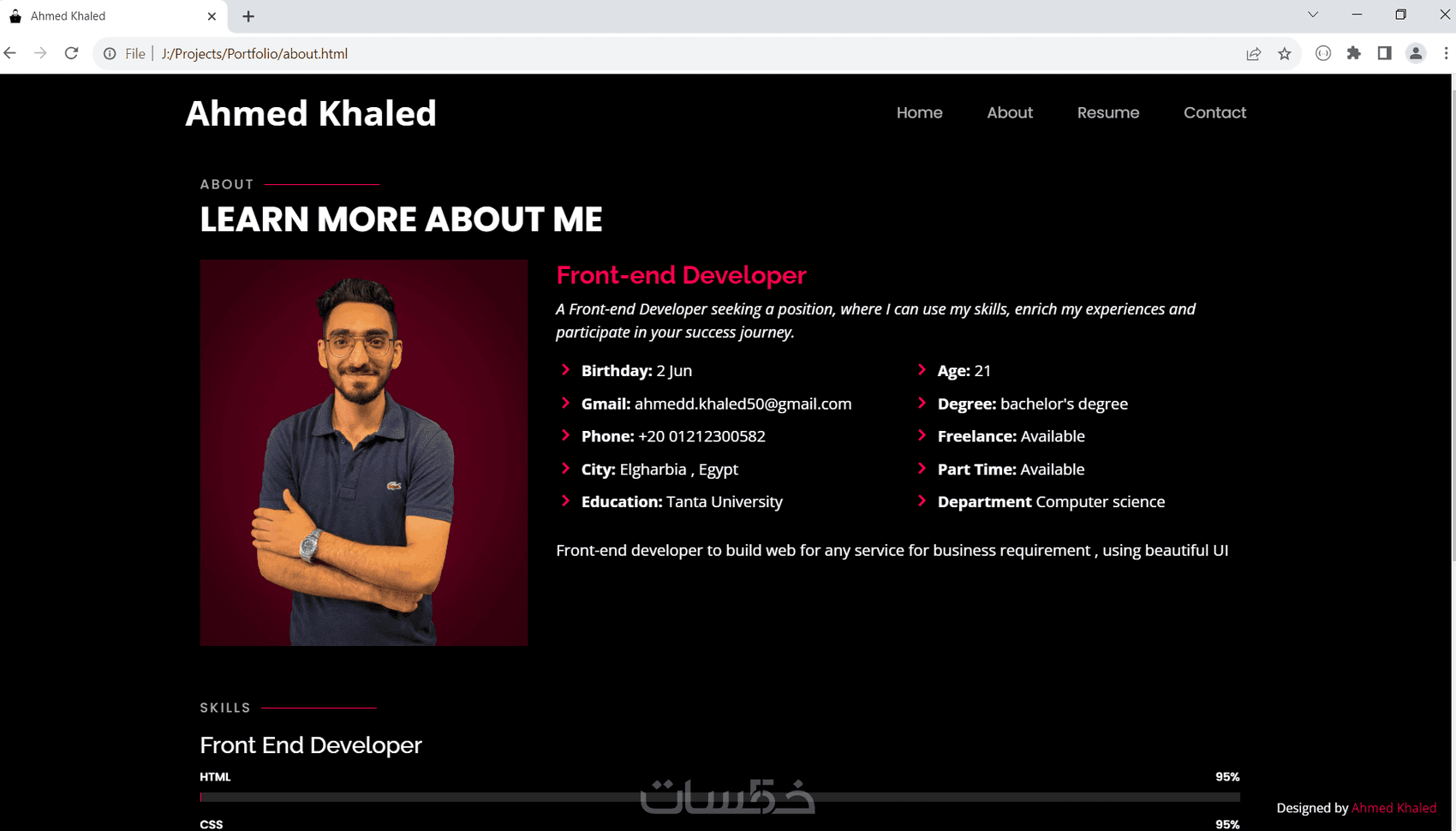 برمجه وتصميم وتعديل اكواد Html-Css-Js واصلاح الاخطاء - خمسات