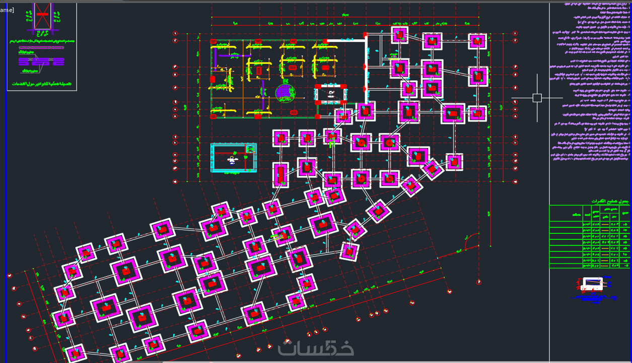 رسم كافة الاعمال الانشائية المعمارية باستخدام برنامج Autocad خمسات