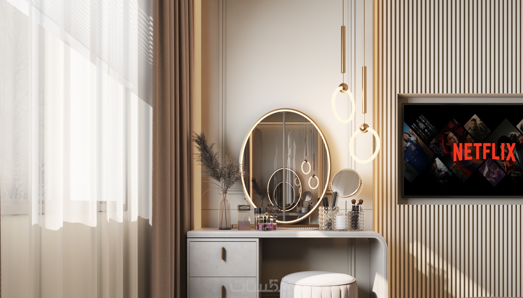 تصميم داخلى وديكورات 3D (غرفة النوم) Interior design - خمسات