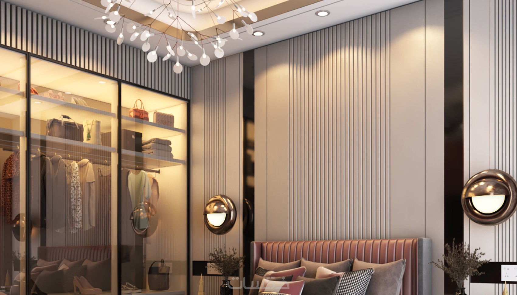 تصميم داخلى وديكورات 3D (غرفة النوم) Interior design - خمسات