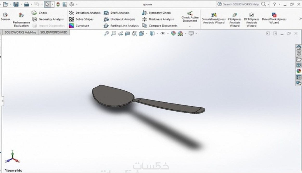 تصميم ثلاثي وثنائي الأبعاد باستخدام سوليد وركس Solidworks خمسات