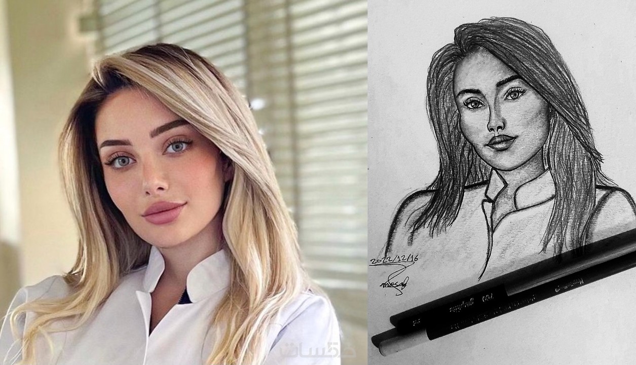 رسم بورتريه رصاص وفحم حسب الطلب خمسات