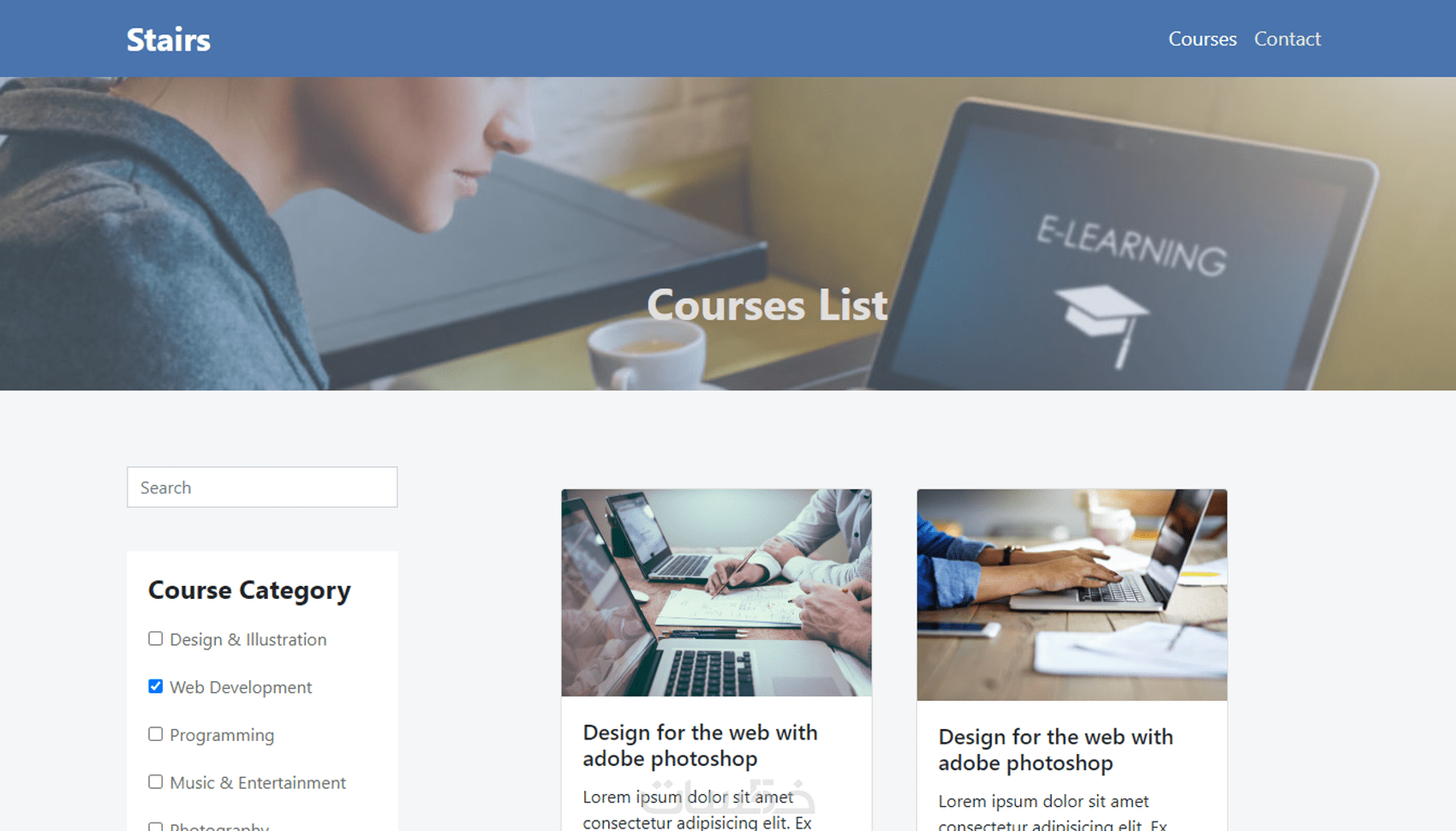 بناء واجهة مستخدم بلغة البرمجة Java script و CSS , HTML - خمسات