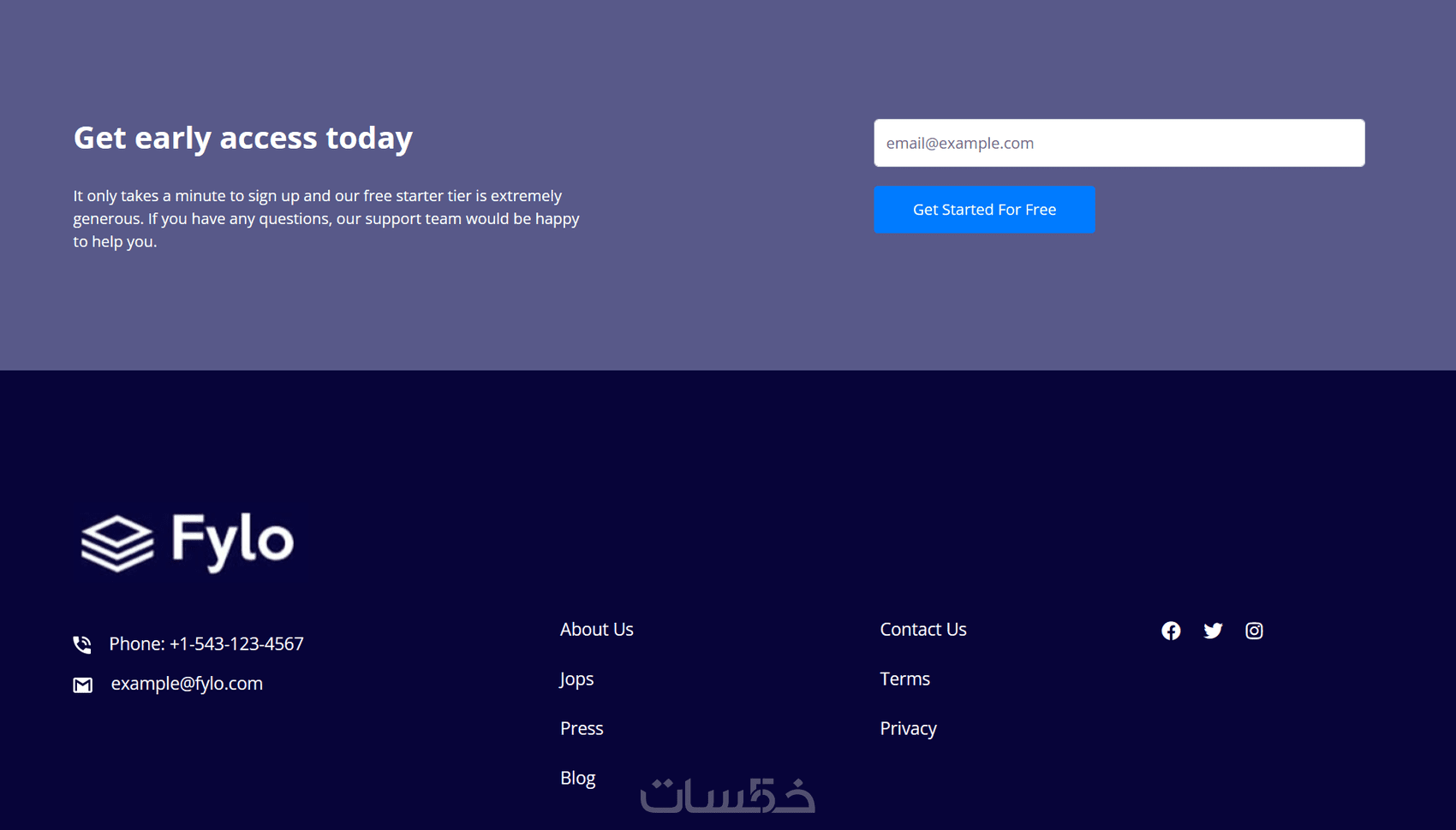صفحه هبوط Fylo مصممه ب HTML و CSS - خمسات