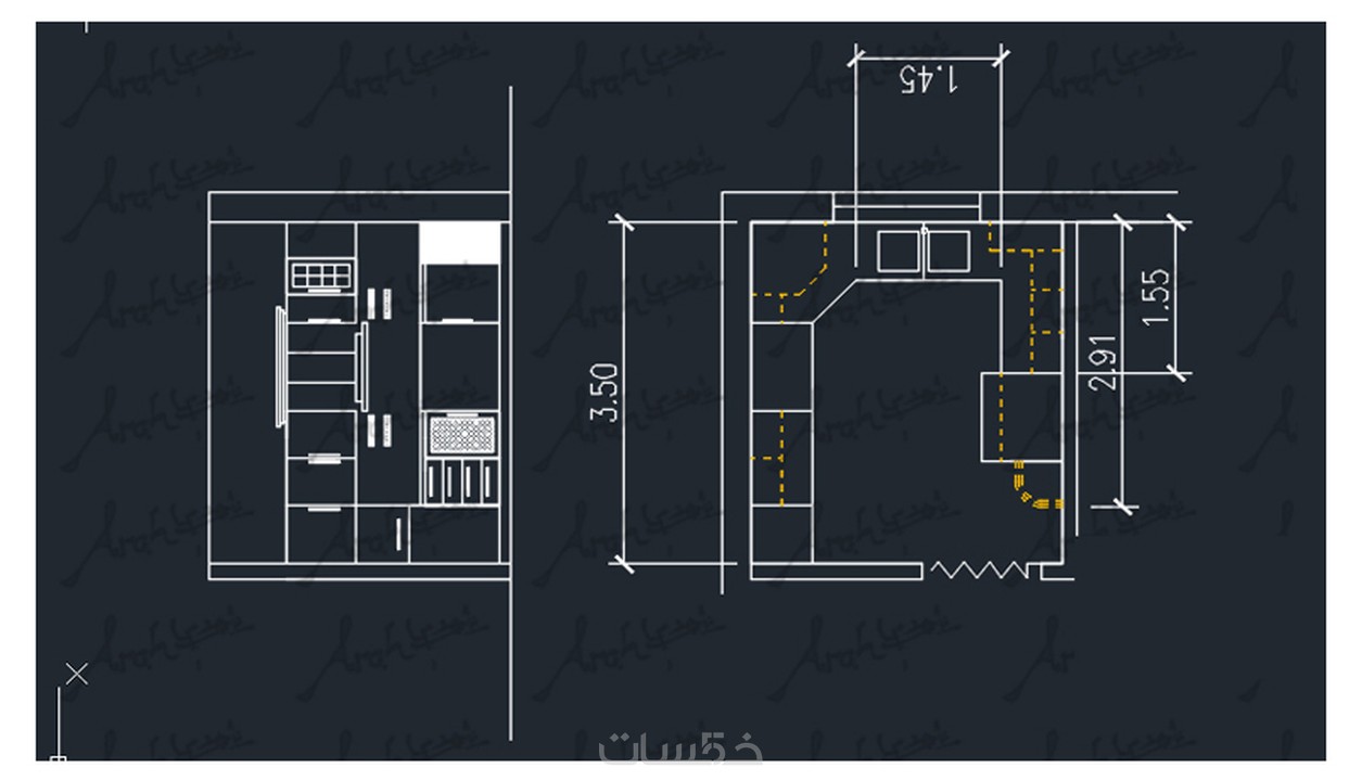 رسم مخططات للهندسة المعمارية باستخدام Auto Cad خمسات