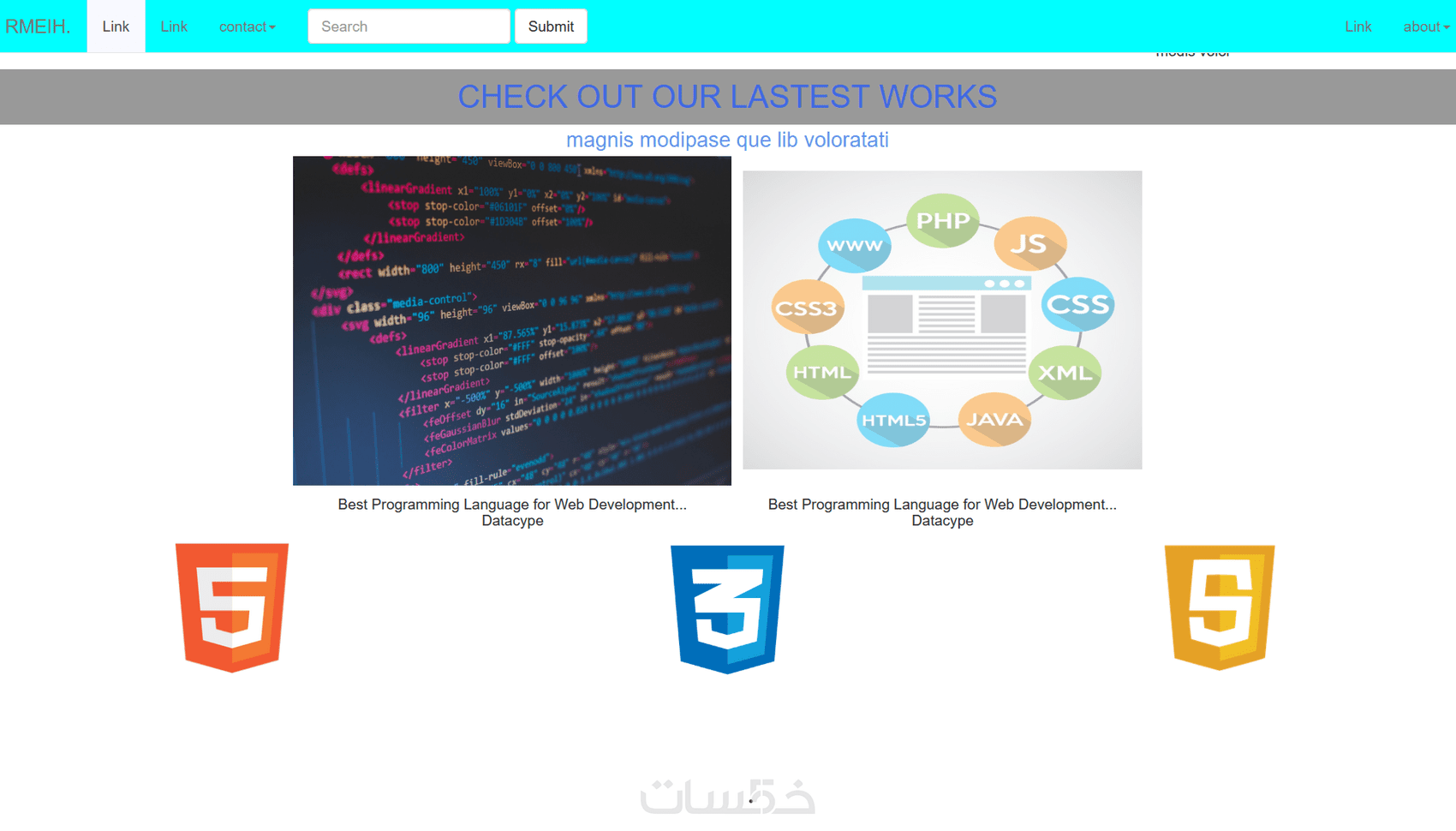 تصميم موقع باستخدام HTML , CSS - خمسات