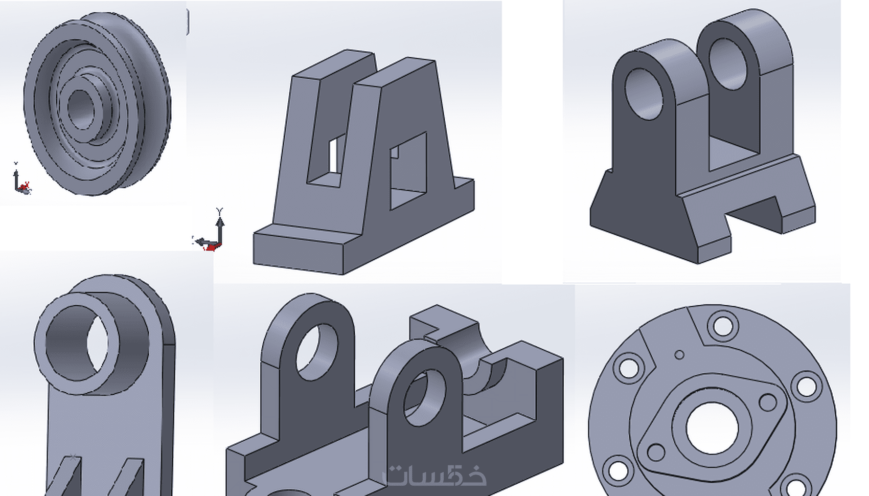 تصميم الأجزاء ثلاثية الأبعاد باستخدام برنامج Solidworks خمسات