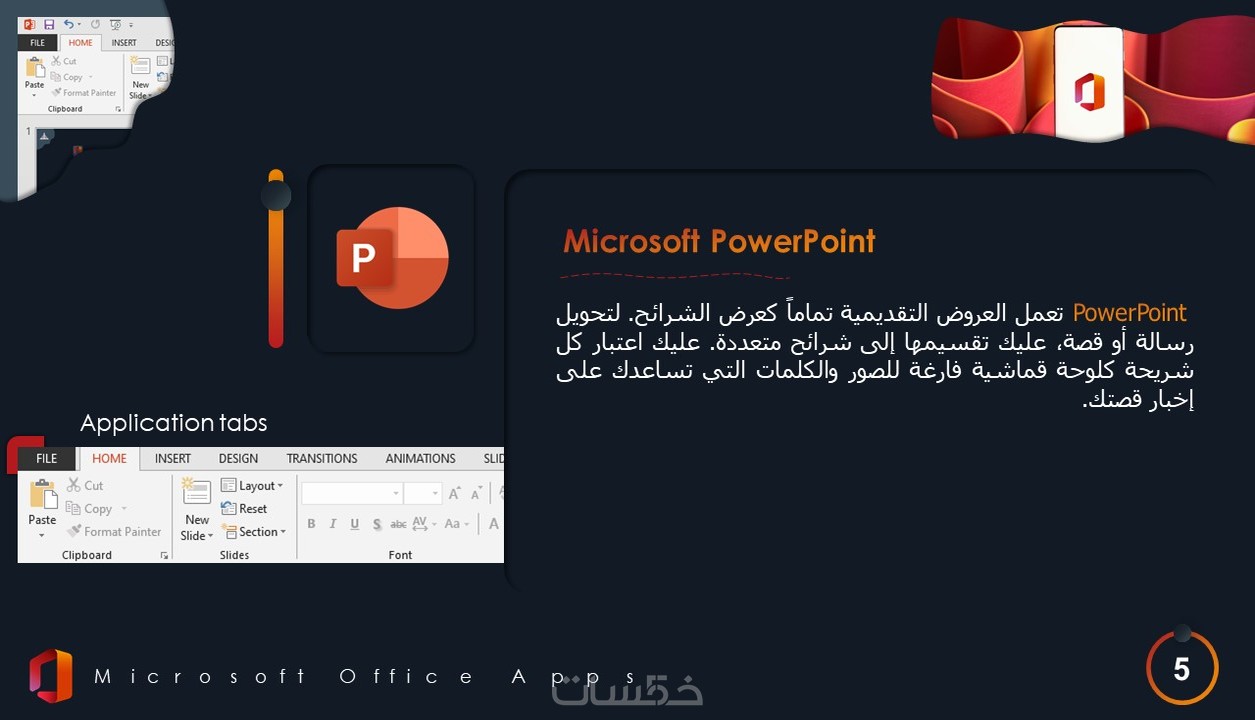 تصميم عروض تقديمية بإستخدام Microsoft Powerpoint خمسات