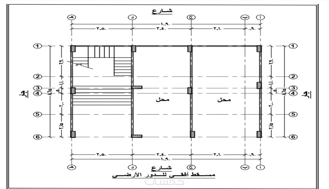 تقسيم معماري لقطعة ارض ( 30 متر مربع) - خمسات