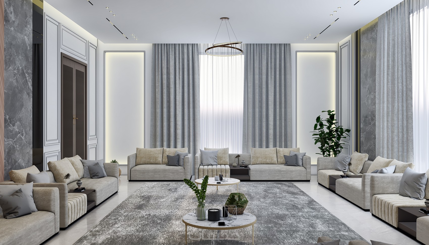 تصميم داخلي وخارجي فيلا شقق سكنية مكاتب عيادات شركات - خمسات