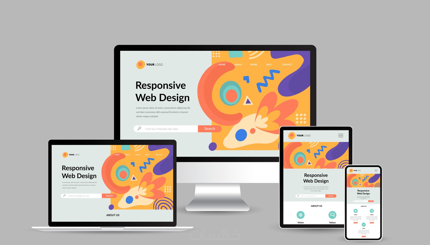 تصميم موقع احترافي باستخدام HTML &CSS & JS - خمسات