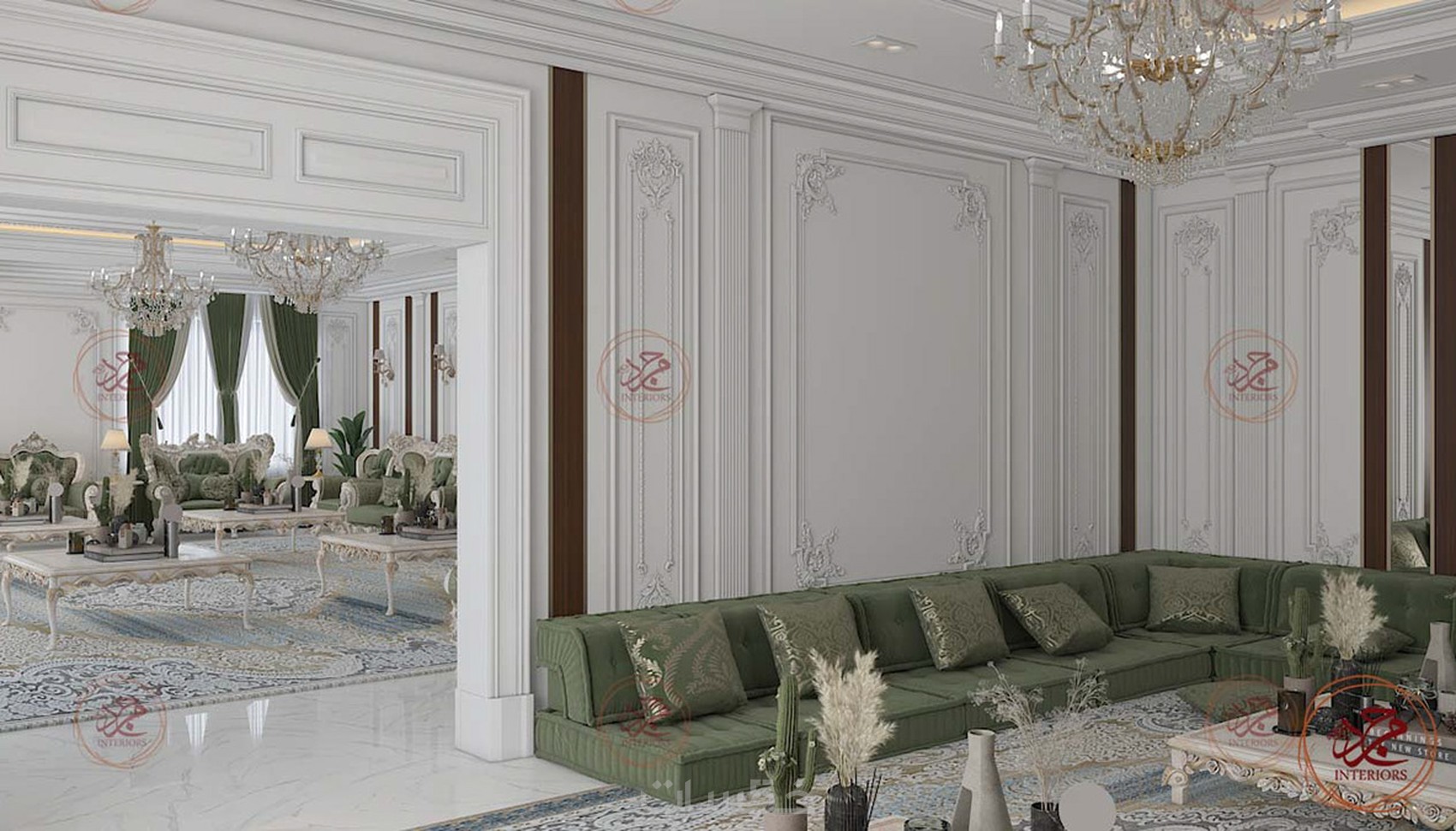 تصميم مجلس على الطراز الكلاسيكي في الامارات العربيه المتحده - خمسات