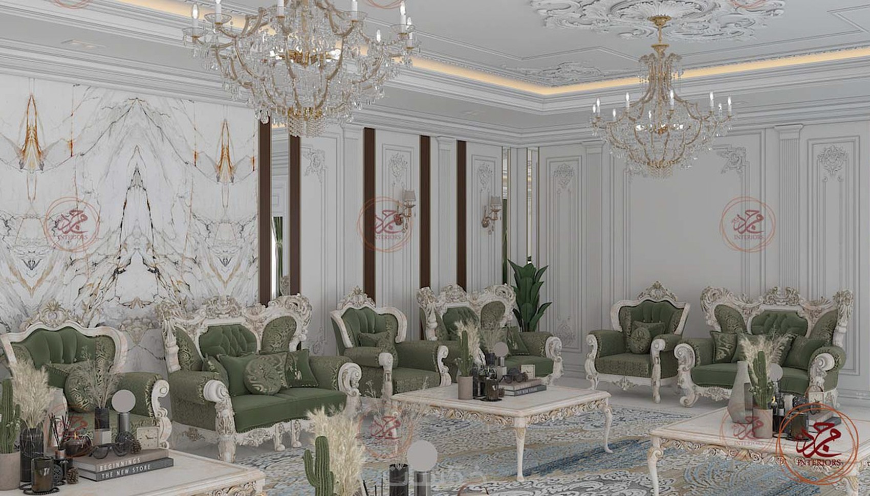 تصميم مجلس على الطراز الكلاسيكي في الامارات العربيه المتحده - خمسات
