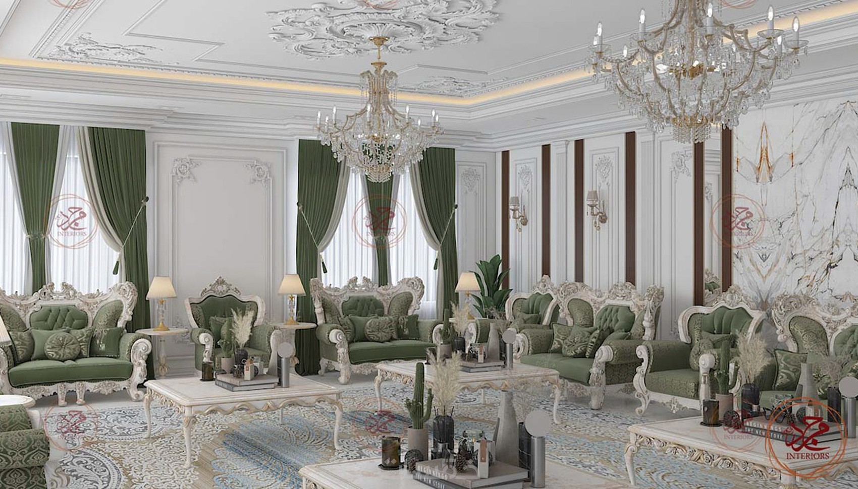 تصميم مجلس على الطراز الكلاسيكي في الامارات العربيه المتحده - خمسات