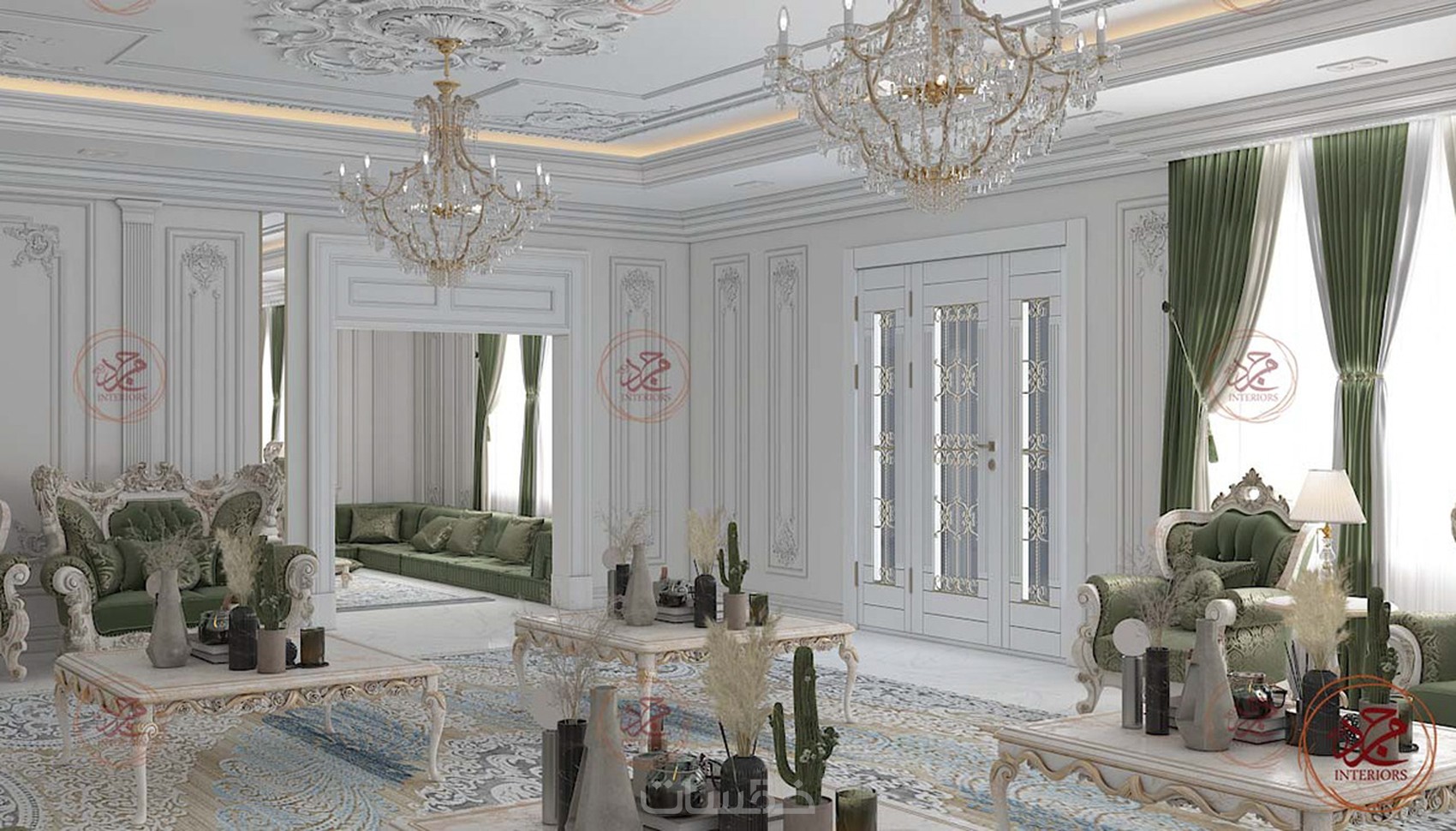 تصميم مجلس على الطراز الكلاسيكي في الامارات العربيه المتحده - خمسات