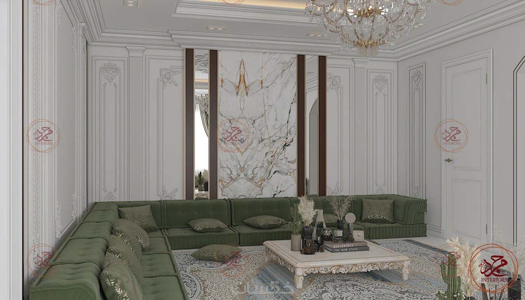تصميم مجلس على الطراز الكلاسيكي في الامارات العربيه المتحده - خمسات