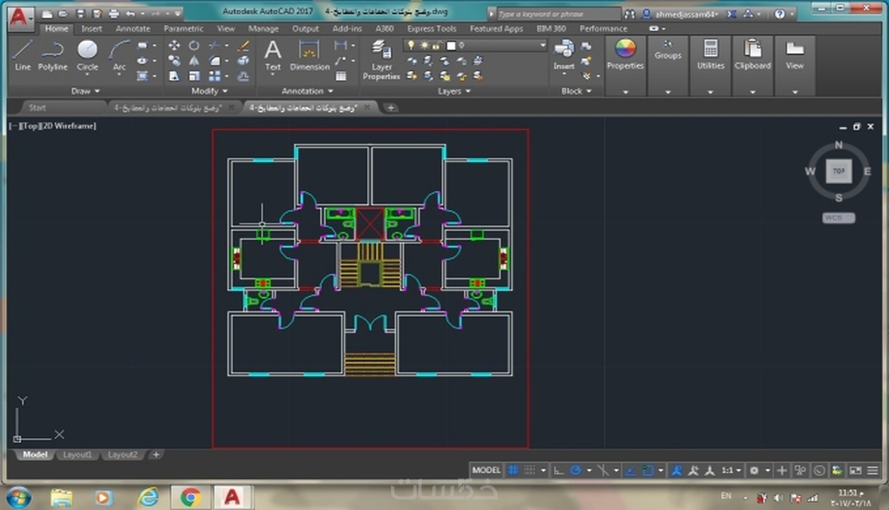 اصمم لك خارطة بيتك باستخدام برنامج الاوتكاد بطريقة احترافية خمسات