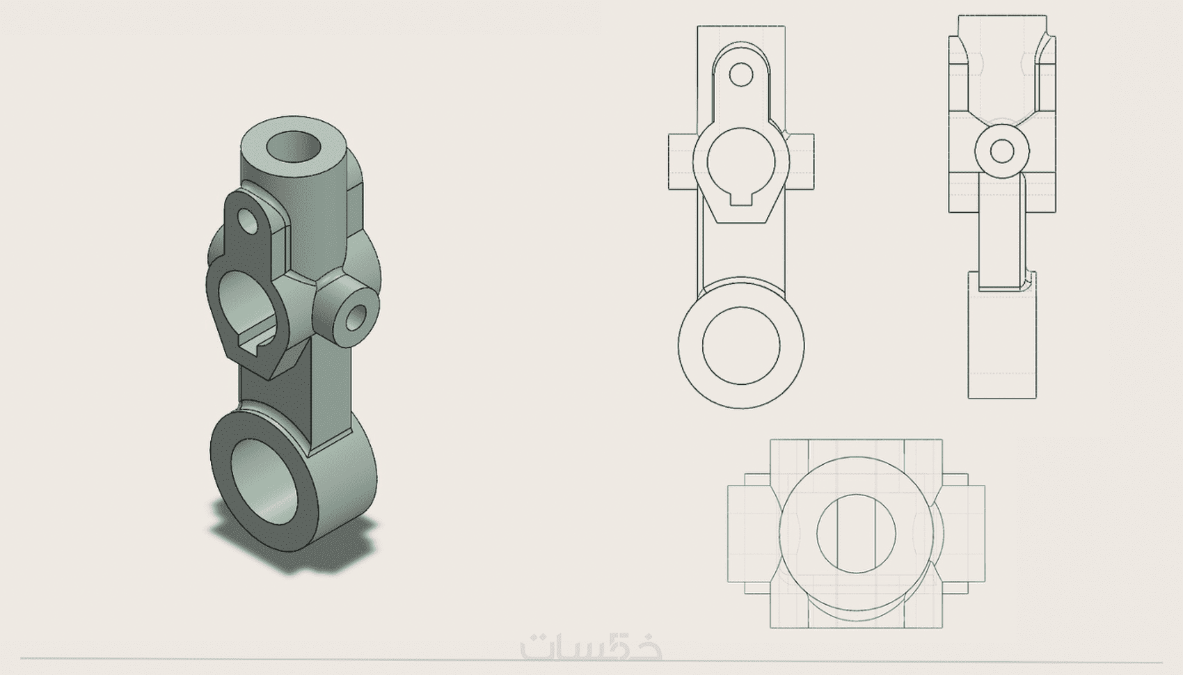 رسم هندسي ثلاثي الأبعاد باستخدام 3d Solidworks خمسات