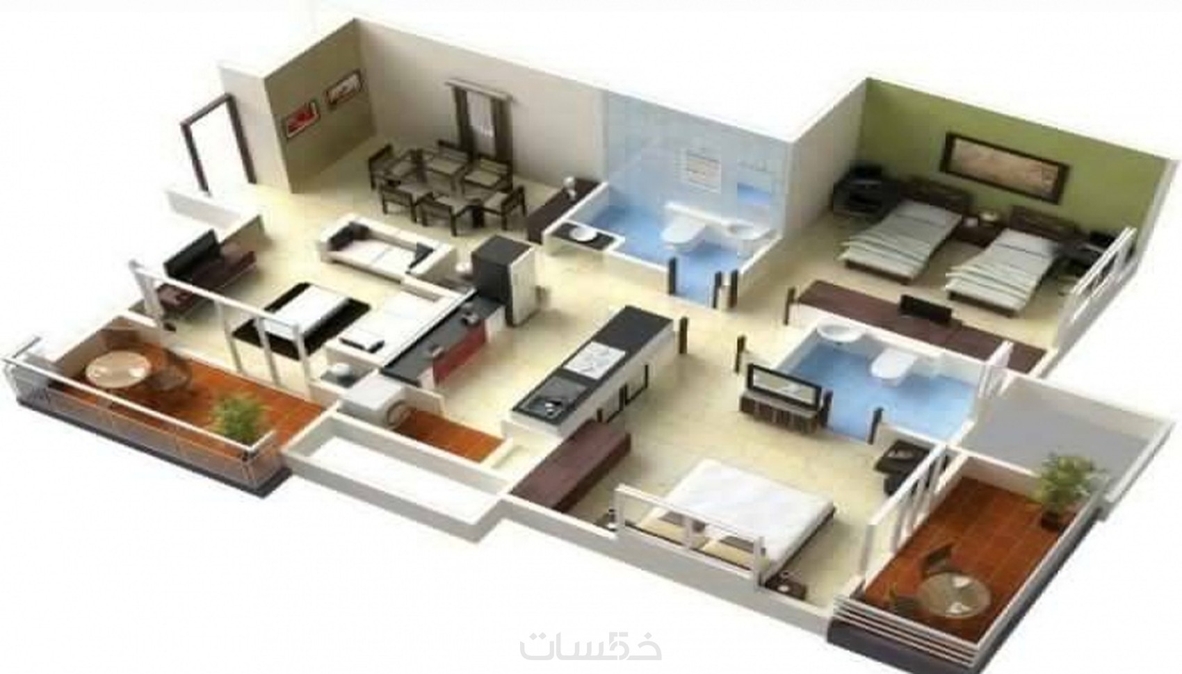 تصميم منازل وشقق بإحترافية 3d وفيديو خمسات