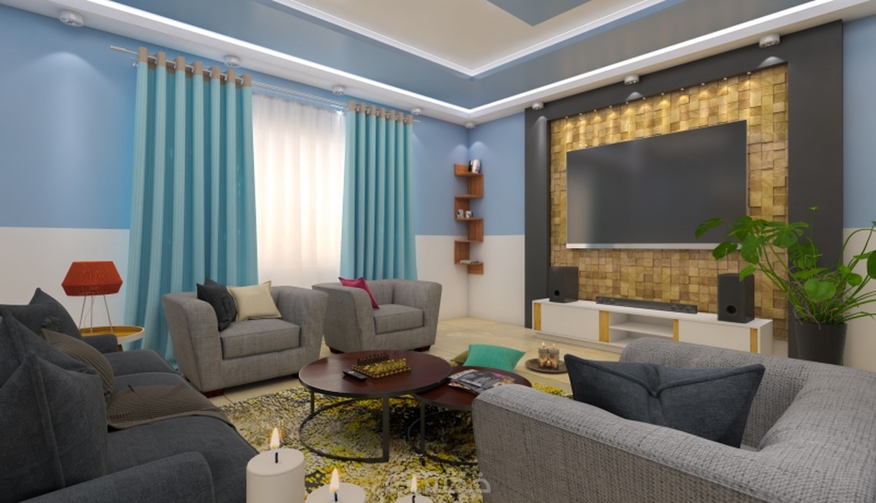 تصميم داخلي وديكور على برنامج 3dmax خمسات